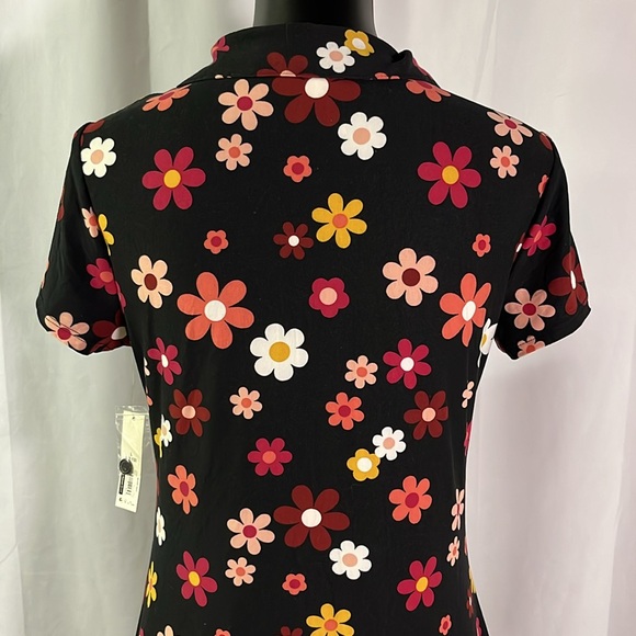 NWT No Boundaries Multicolor Floral Print Button Front Shirt Dress - Picture 10 of 16